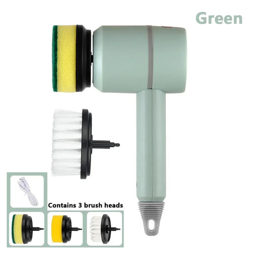 Electric Spin Cleaning Brush with 3 PCS Heads Cordless Portable Scrub Brush Handheld Scrubber Suitable for Bathroom Kitchen Tool